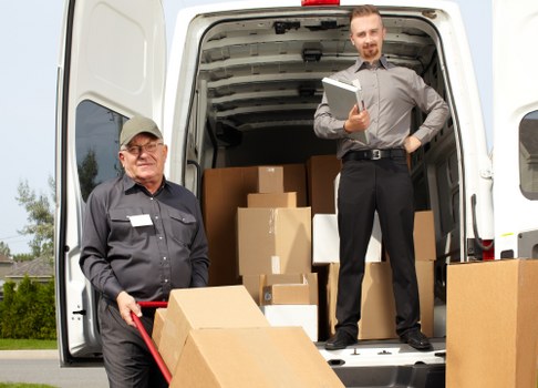 House removals team planning a move in White City