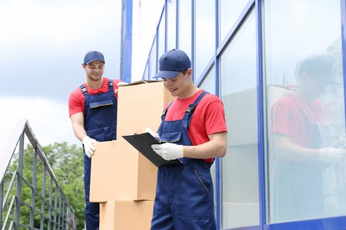 Man and van moving service in White City with local urban setting