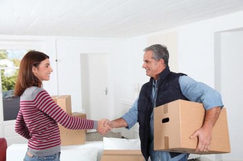 Moving van loaded for student removals in Whitecity residential area
