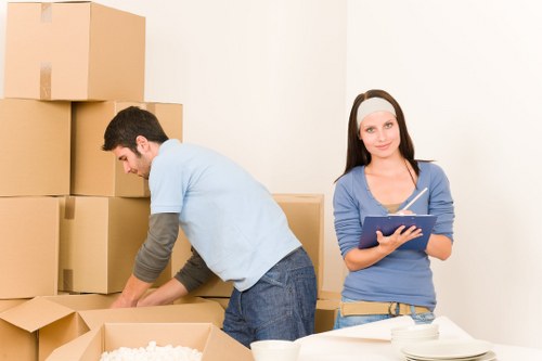 Careful furniture handling during a White City student move
